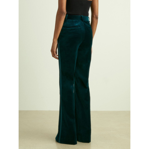 REISS PARISA Teal Velvet Flared Suit Trousers